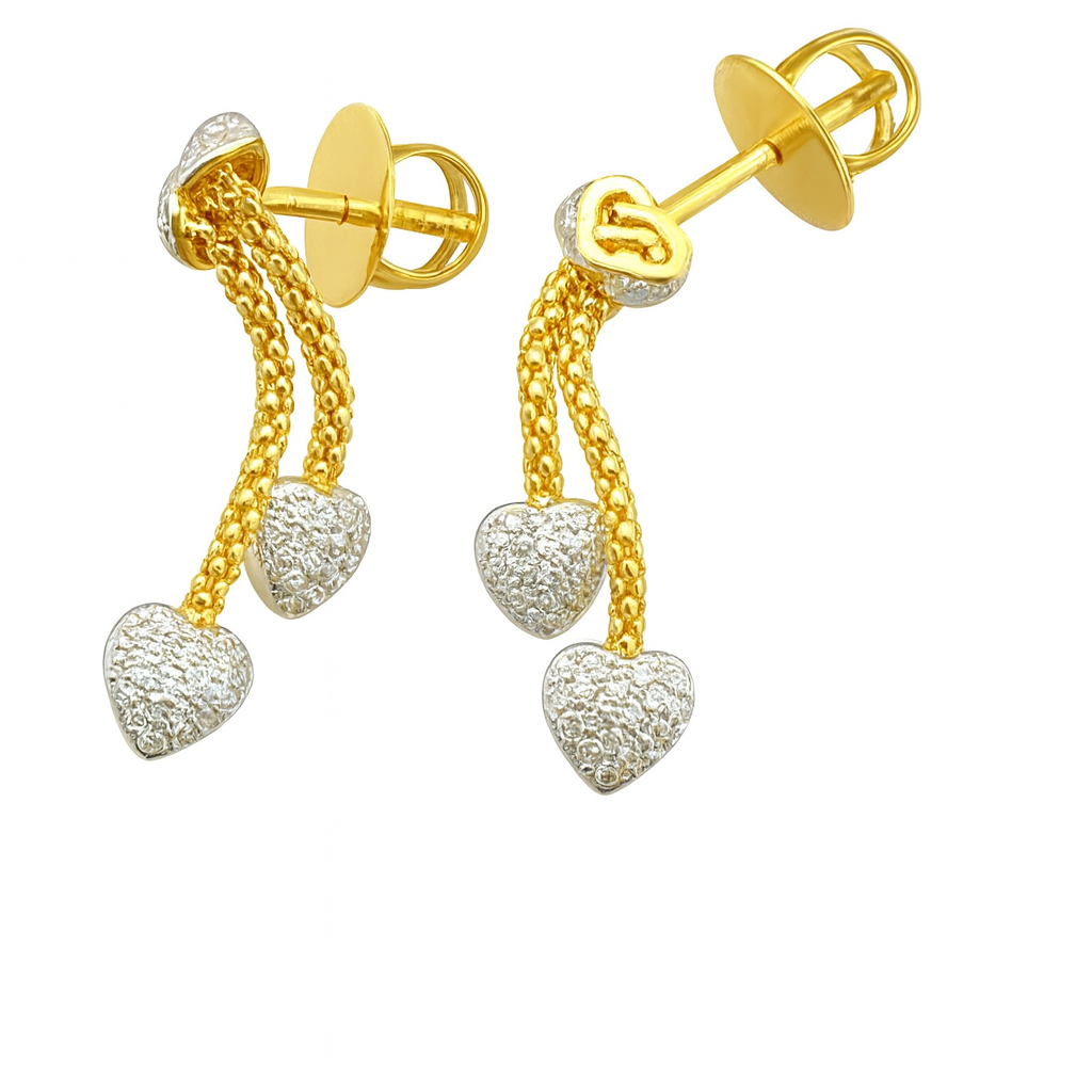 Beautiful 18 Kt Gold  Natural Diamond Earing